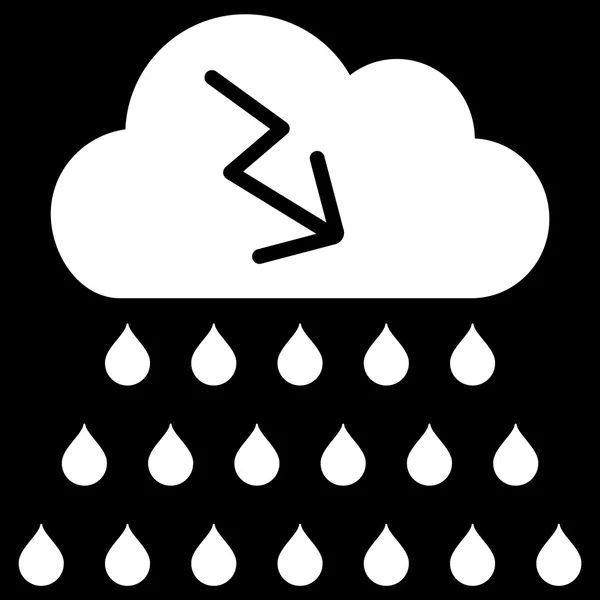 Thunderstorm Nube de lluvia Icono plano — Archivo Imágenes Vectoriales