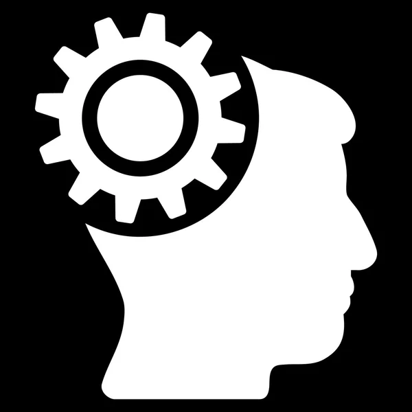 Gehirn Getriebe flache Symbol — Stockvektor