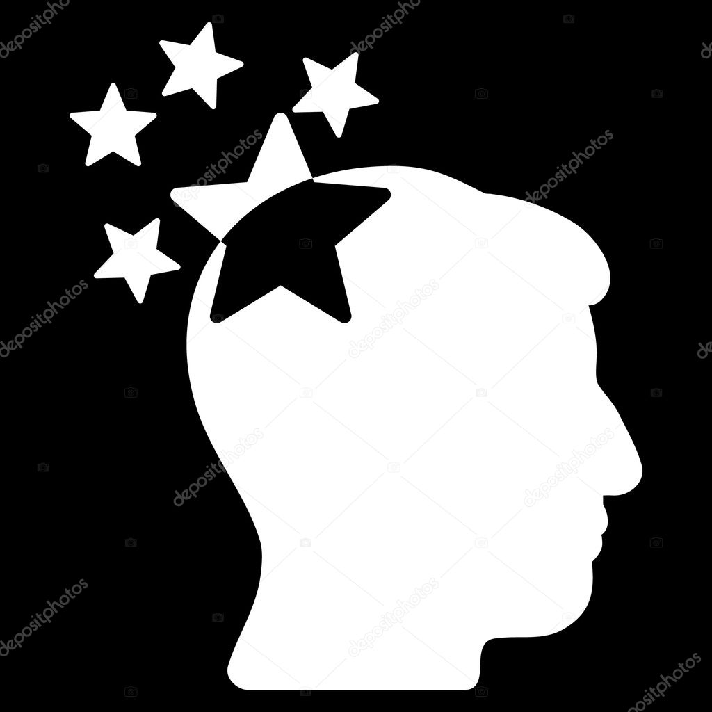 Sterren Druk Hoofd Plat Pictogram Stockvector Ahasoft 127472740