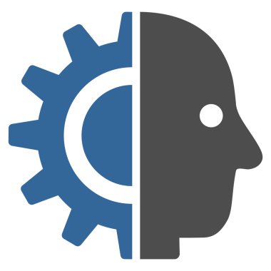 Cyborg kafa düz simgesi