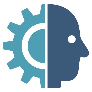 Cyborg kafa düz simgesi