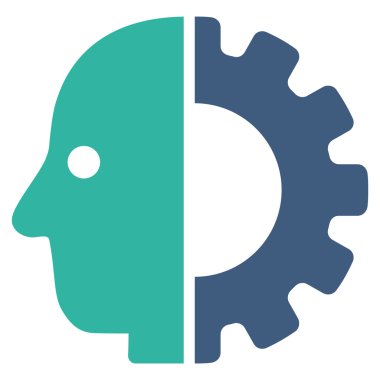 Cyborg kafa düz simgesi