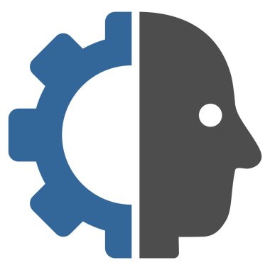 Cyborg kafa düz simgesi