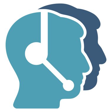 Çağrı merkezi operatörleri düz simgesi