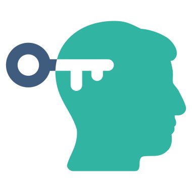 Zihin anahtar düz simgesi