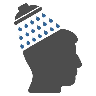 Beyin duş düz simgesi