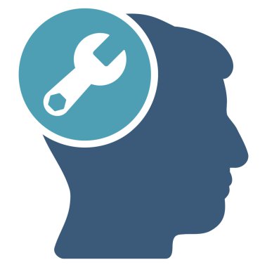 Baş anahtar onarım düz simgesine