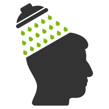 Beyin duş düz simgesi