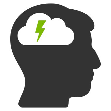 beyin fırtınası düz simgesi