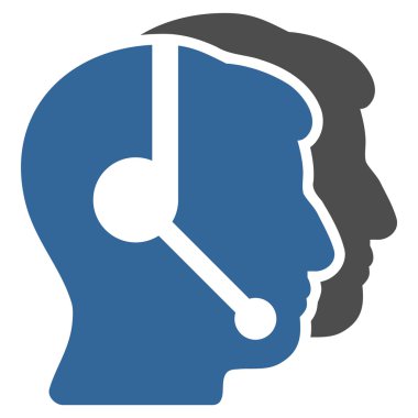 Çağrı merkezi operatörleri düz simgesi