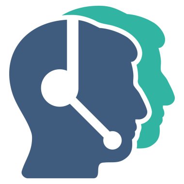 Çağrı merkezi operatörleri düz simgesi