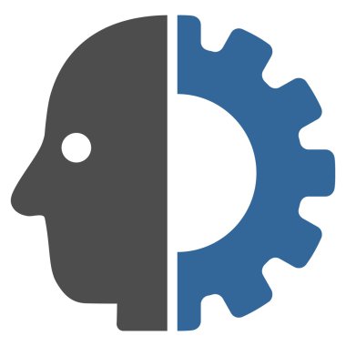 Cyborg kafa düz simgesi