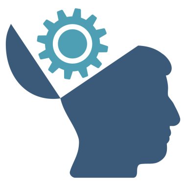 Açık kafa dişli düz simgesi