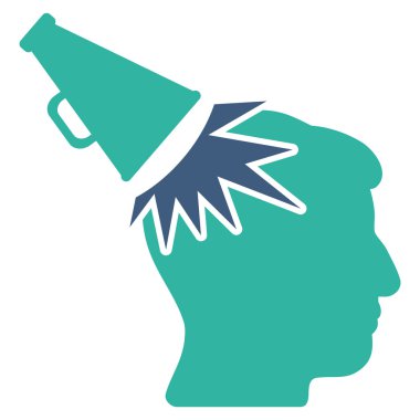 Megafon etkisi kafa düz simgesi