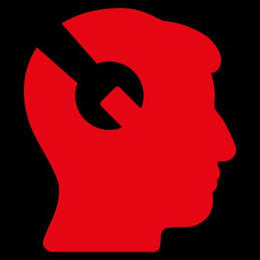 Kafa cerrahi anahtar düz simgesine