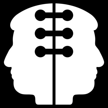 Çift kafa arabirimi düz simgesi