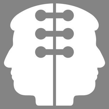 Çift kafa arabirimi düz simgesi