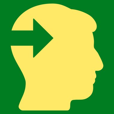 Baş eklenti ok düz simgesi