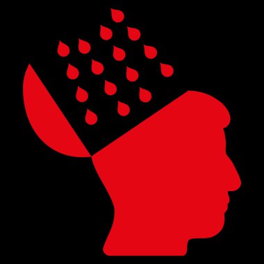 Beyin duş düz simgesi