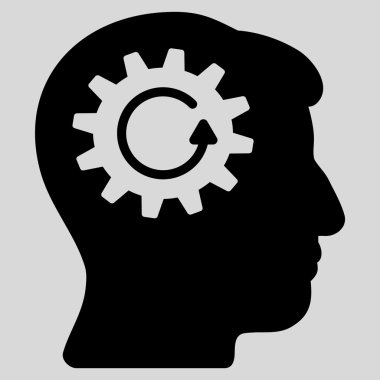 Kafa dişli döndürme düz simgesi