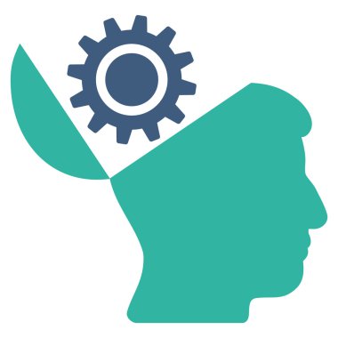 Açık kafa dişli düz simgesi