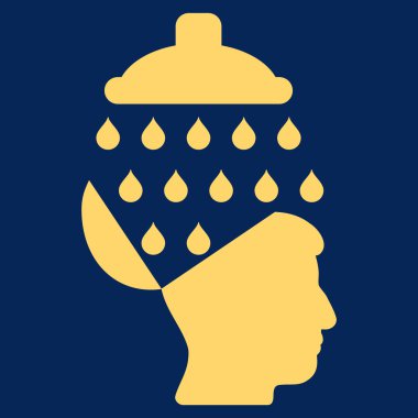 Açık beyin duş düz simgesi