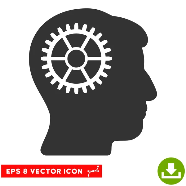 Intellect Cog Vector Eps Icon — Stock Vector