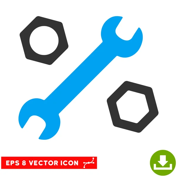 Moersleutel en noten Vector EPS-pictogram — Stockvector