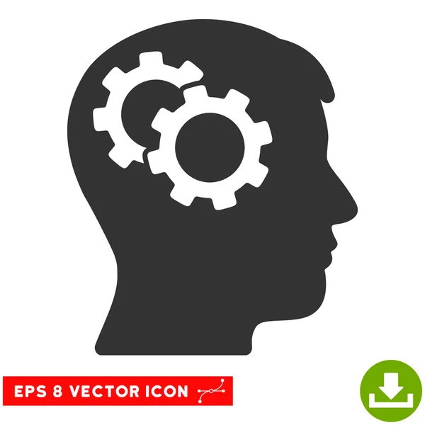 Intellect Gears Vector Eps Icon — Stock Vector