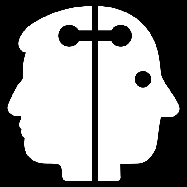 Icône plate de connexion de tête double — Image vectorielle