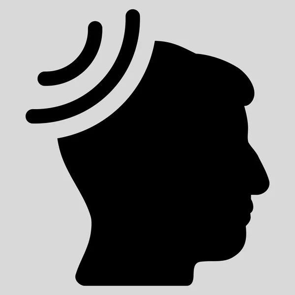 Ícone plano de cérebro de recepção de rádio —  Vetores de Stock