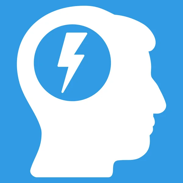 Hjärnans elektriska stötar Flat ikonen — Stock vektor