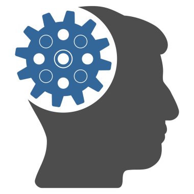 Kafa dişli düz simgesi