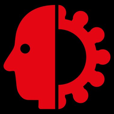 Cyborg kafa düz simgesi