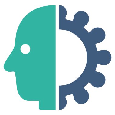 Cyborg kafa düz simgesi