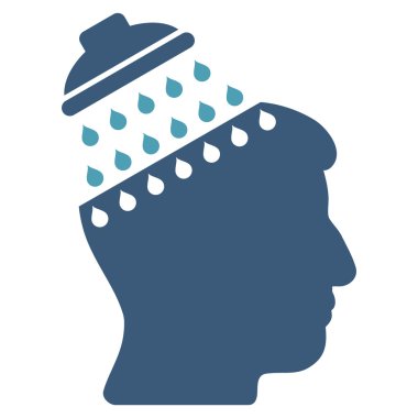 Beyin duş düz simgesi