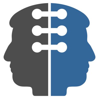 Çift kafa arabirimi düz simgesi