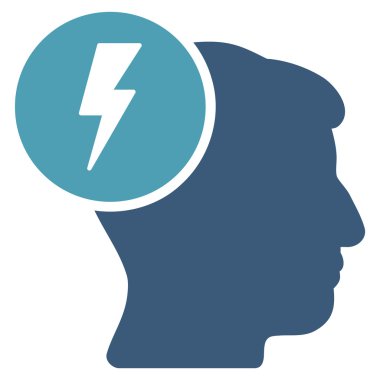 Beyin elektrik düz simgesi