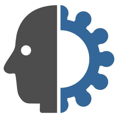 Cyborg kafa düz simgesi