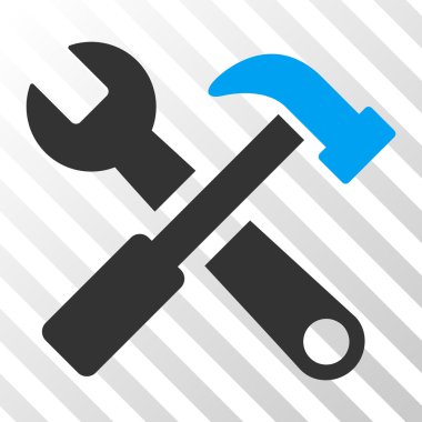 Çekiç ve anahtar vektör simgesi