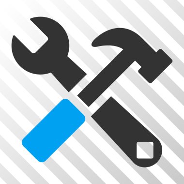 Çekiç ve anahtar vektör simgesi