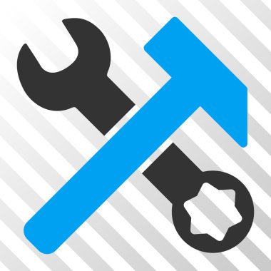 Çekiç ve anahtar vektör simgesi