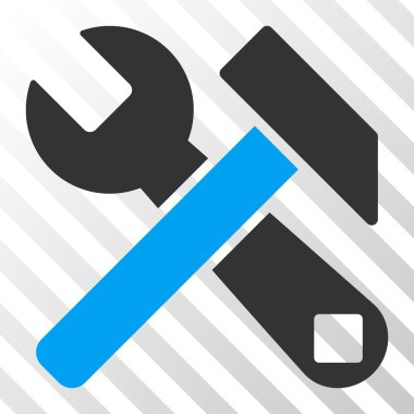 Çekiç ve anahtar vektör simgesi