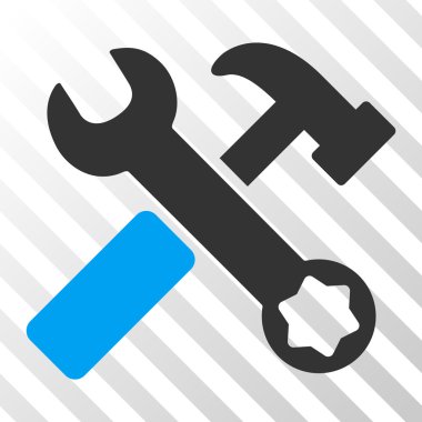 Çekiç ve anahtar vektör simgesi