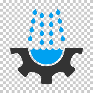 Su duş hizmet dişli vektör simgesi