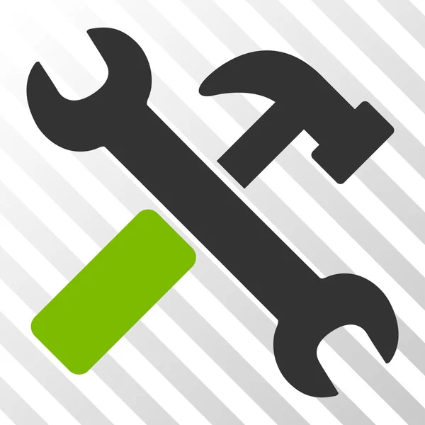 Martillo y llave inglesa vector icono — Vector de stock