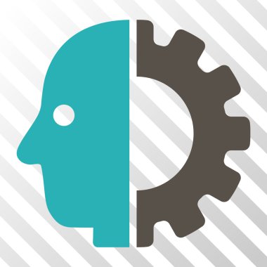 Cyborg kafa vektör simgesi