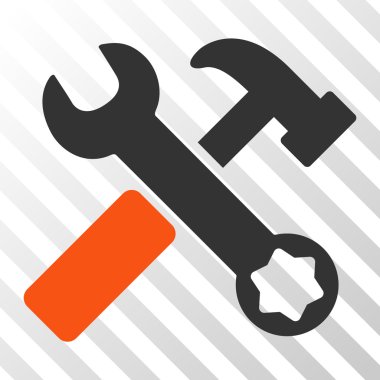 Çekiç ve anahtar vektör simgesi