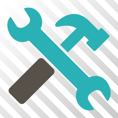 Çekiç ve anahtar vektör simgesi