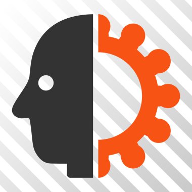 Cyborg kafa vektör simgesi